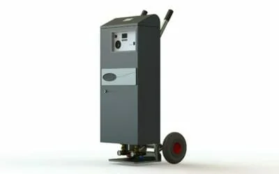 Fahrbare mobile Elektroheizung mit Bedienfeld